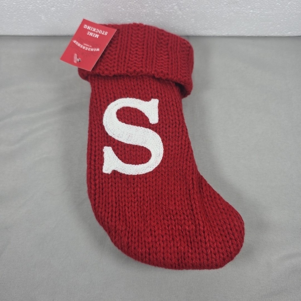 Letter S Wondershop Monogram Mini‎ Christmas Stocking Initial Red Knit Target